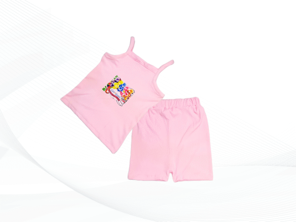 2 PC - GIRL PINK TOP AND SHORTS - Image 2